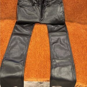 Black Men's Leather-look Pants